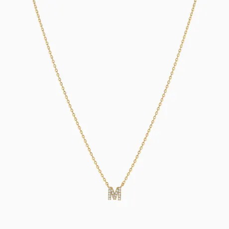 Bearfruit Jewelry - Crystal Initial Necklace - Letter M