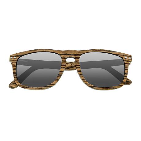Earth Wood - Pacific Polarized Sunglasses - Zebrawood/Grey