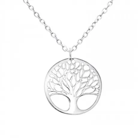 Sterling Silver Tree of Life Pendant Necklace - Ag Sterling