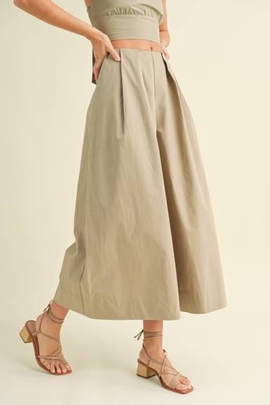 Evercado - Cotton Flare Skirt Pants