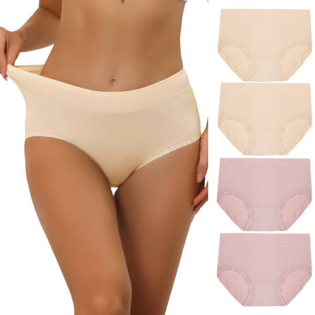 Allegra K- Mid-Rise Comfortable Underwear Mesh Brief Set