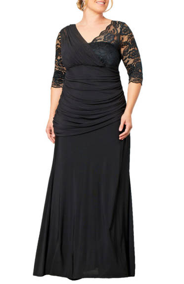 Kiyonna Soiree Draped Evening Gown (Plus Size)
