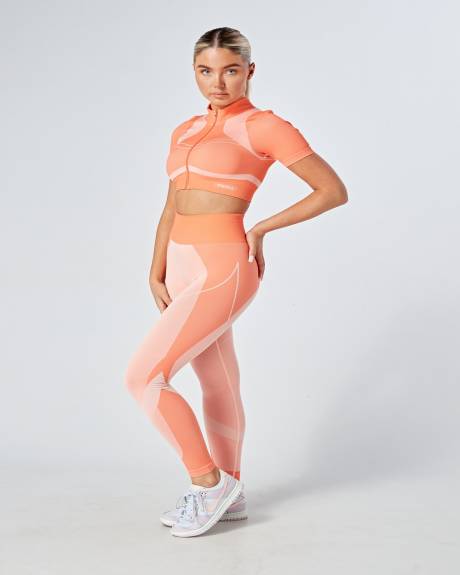 Twill Active - Recycled Colour Block Body Fit Legging - Coral
