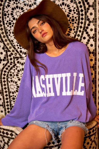 Evercado - Nashville Graphique Surdimensionné Sweatshirt