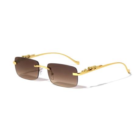 Brown & Goldtone Jaguar Arm Sunglasses - Don't AsK