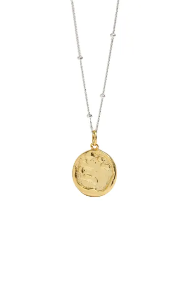 Classicharms-Sterling Silver Molten Coin Pendant Necklace