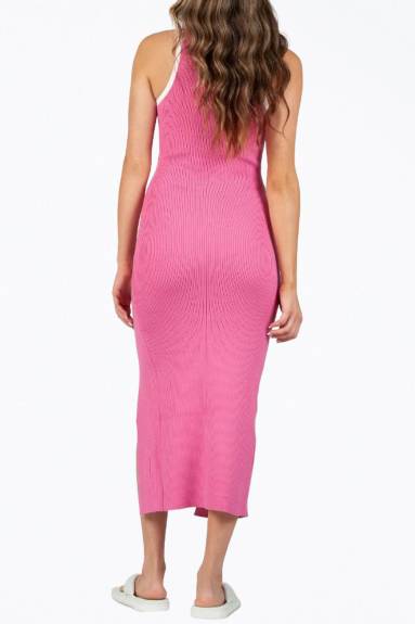 LUCCA - Denise Ribbed-Knit Cutout Midi Dress