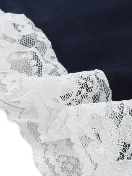 cheibear - Full Slip Soft Pleated Lace Sleep Dress