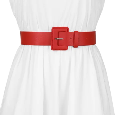 Allegra K- Rectangle Buckle Dress Waist Belt