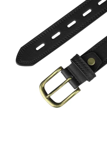 Allegra K- Faux Leather Metal Pin Buckle Waist Belt