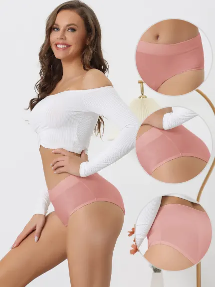 Allegra K- Breathable Cotton 3 Layers High Waist Panties