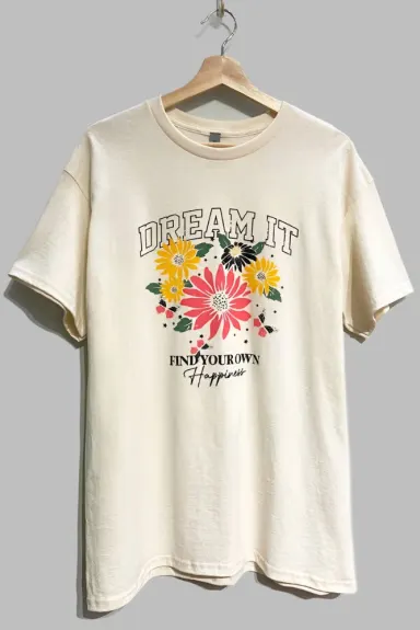 Evercado - T-shirt oversize naturel "Dream it"