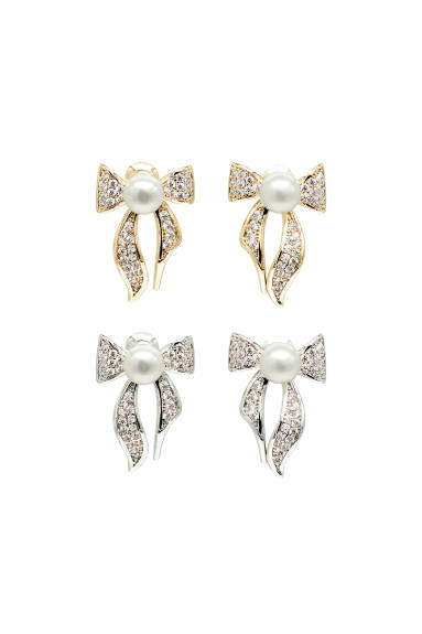 Classicharms-Freshwater Pearl Butterfly Stud Earrings Set