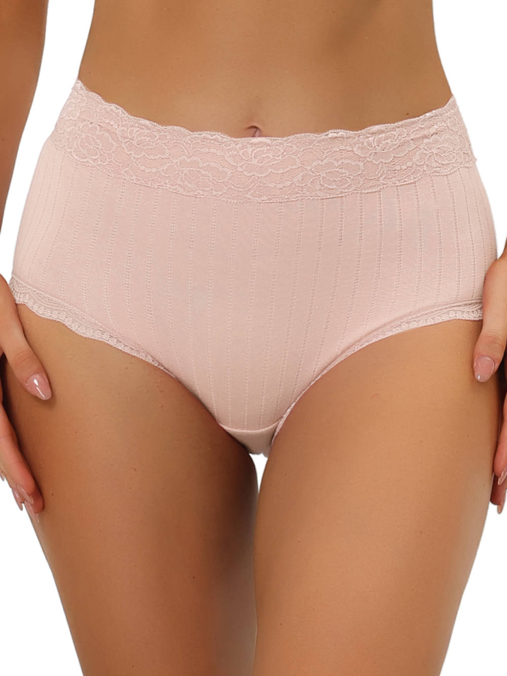 Allegra K- High Waist Tummy Control Lace Trim Panties