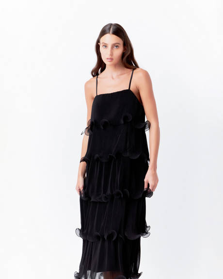 endless rose- Pleated Tiered Long Dress