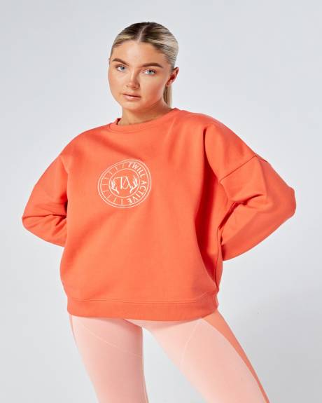 Twill Active - Essentials Oversized Crewneck Sweatshirt - Coral