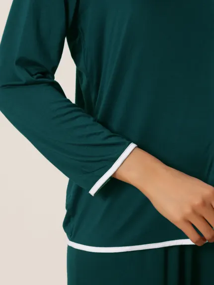 cheibear - Long Sleeve Top with Pants Lounge Set