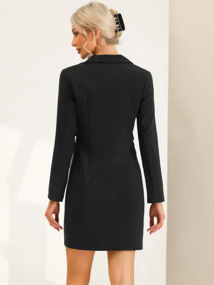 Allegra K- Elegant Blazer Dress with Pockets