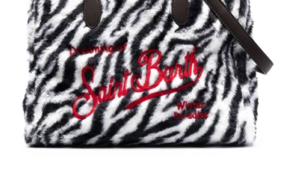 MC2 SAINT BARTH - Women's Zebra Print Wool Leather Tote Handbag