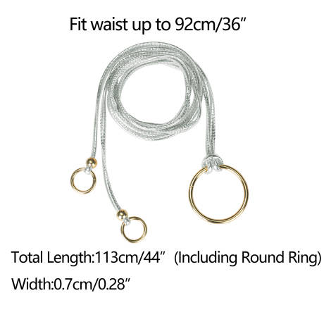 Allegra K- Rope Belt Round Ring Self Tie Waist Strap
