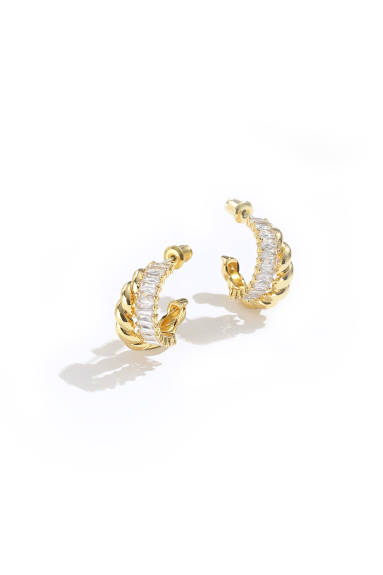 Classicharms-Gold Twisted Hoop Earrings