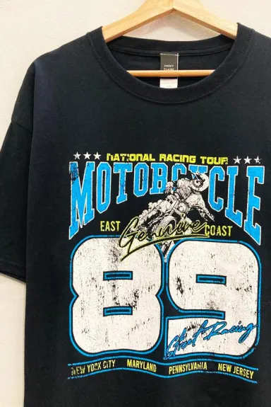 Evercado - East Coast Motorcycle Oversized T Shirt
