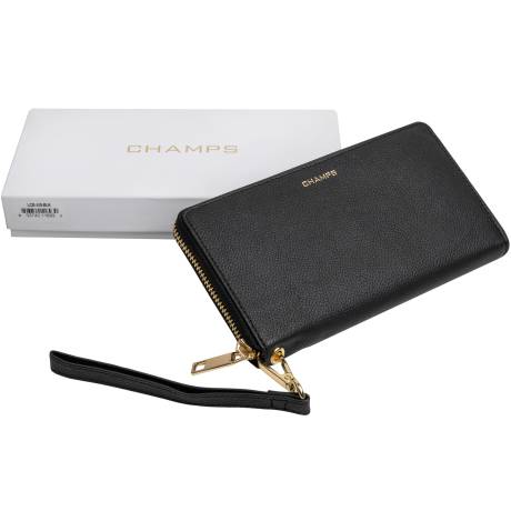 CHAMPS Leather Zip RFID Wallet