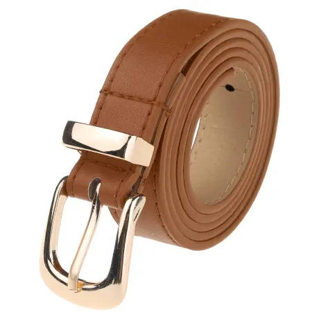Allegra K- Faux Leather Gold Buckle Waist Belt