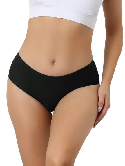 Allegra K- Mid-Waist Invisible Stretchy Full Coverage Briefs