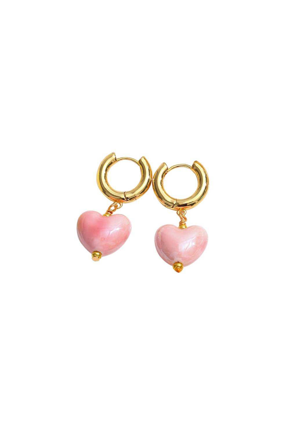 Classicharms-Boucles d'oreilles pendantes en forme de cœur en céramique