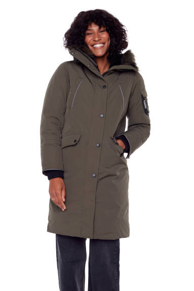 Alpine North Women's - LAURENTIAN | Vegan Down Recycled Long Parka Winter with Faux Fur Hood