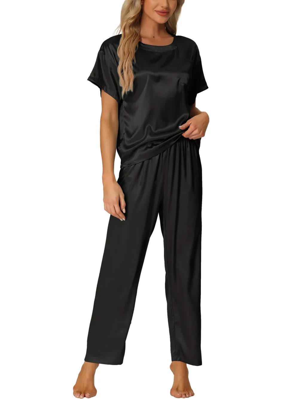 cheibear Summer Satin Pajamas Set Reitmans