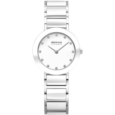 BERING - 29mm Ladies Ceramic Stainless Steel Watch In Silver/White