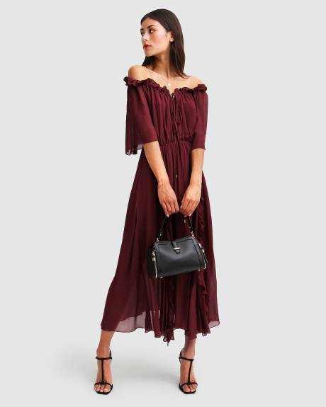 Belle & Bloom Amour Amour Ruffled Midi Dress