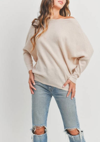 Evercado - Boat Neck Brushed Knit Top