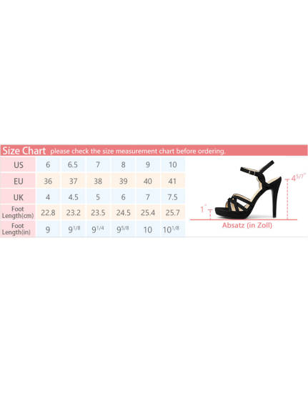 Allegra K- Strappy Platform Heels Black Stiletto Heel Sandals
