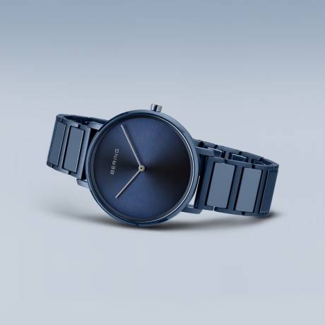 BERING - 39mm Ladies Ceramic Stainless Steel Watch In Blue/Blue