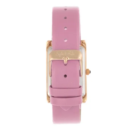 Sophie and Freda - Wilmington Leather-Band Watch w/Swarovski Crystals - Pink