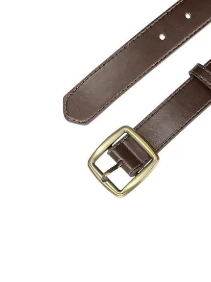 Allegra K- Faux Leather Waist Pin Buckle Belt