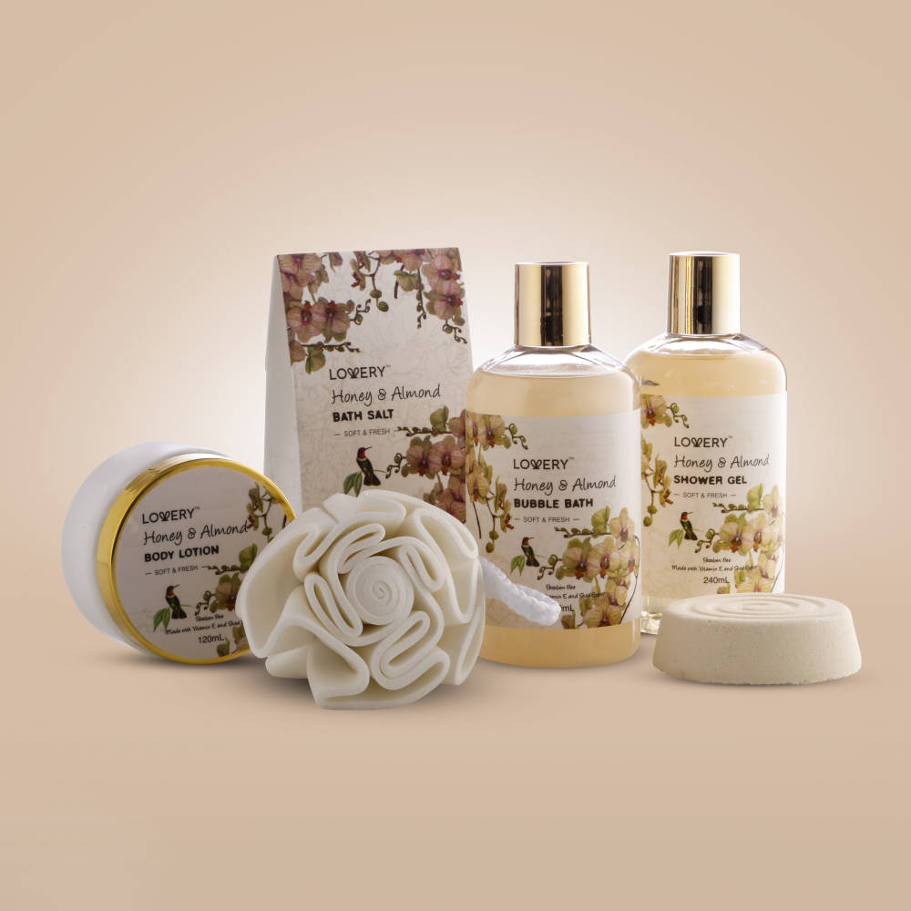 Kit de spa à domicile - parfum miel et amande - cadeau de luxe pour le bain  et la douche pour femme et homme - Reitmans