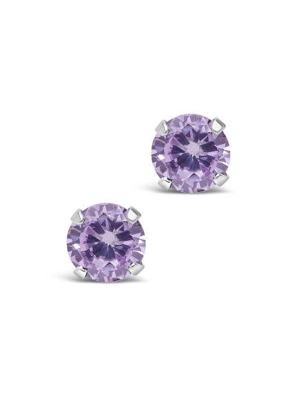 Sterling Forever - Sterling Silver 7mm Rainbow Cz Studs