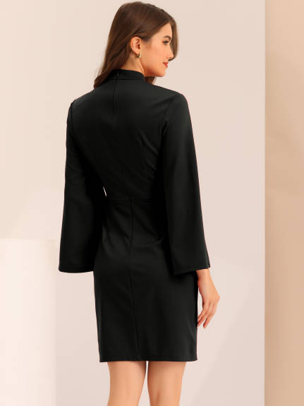 Allegra K- Mini robe Bodycon à manches courtes pour femmes