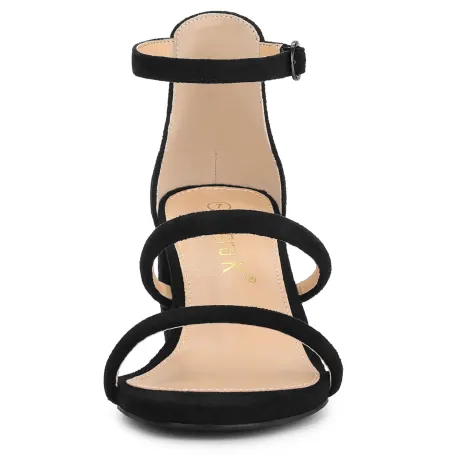 Allegra K - Block Heels Open Toe Casual Strappy Sandals