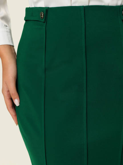 Hobemty- High Waist Pleated Front Bodycon Skirt