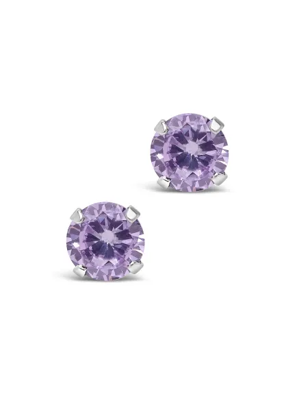 Sterling Forever - Sterling Silver 7mm Rainbow Cz Studs