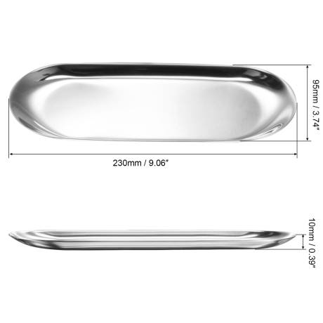 Cheibear- 9inch Stainless Steel Oval Plate Decor