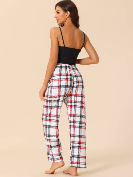 cheibear - Crop Cami Tops with Bottoms 3Pcs Pajama Set