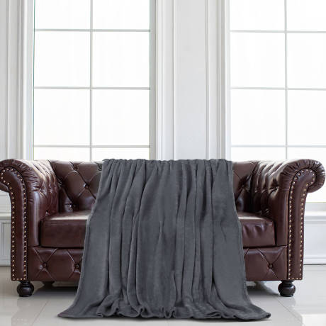 PiccoCasa- Flannel Fleece Soft Plush Microfiber Bed Blanket 70x78 Inch