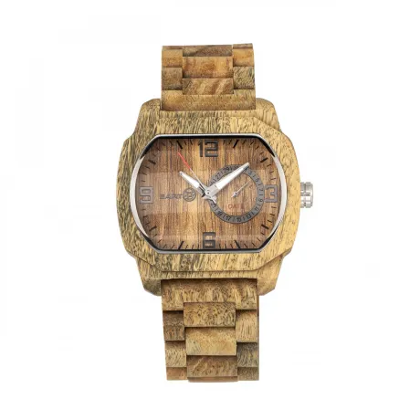 Earth Wood - Scaly Bracelet Watch w/Date - Olive