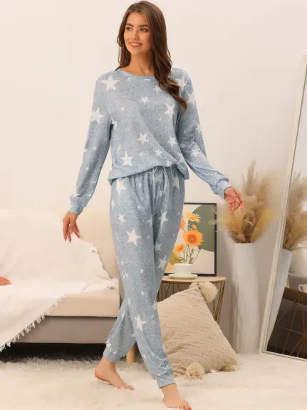cheibear - Ensembles de pyjama en tricot imprimé étoiles